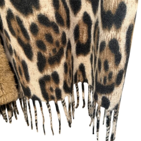 Faux Fur Leopard Wrap Womens Evening Scarf Shawl by Katier NWT 26x64 - Picture 8 of 12